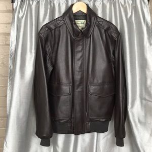 Chocolate L.L. Bean Men’s Leather Jacket Sz S